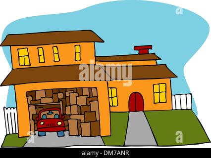 Cluttered Garage Stock Vector