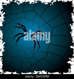 spider on the web Stock Vector