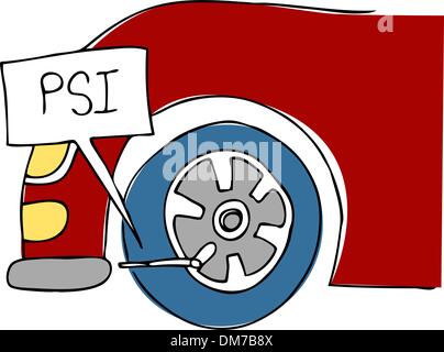 PSI Tire Pressure Stock Vector