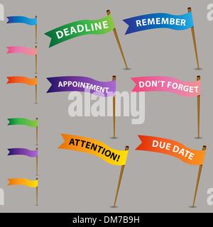 Reminder Flag Icons Stock Vector