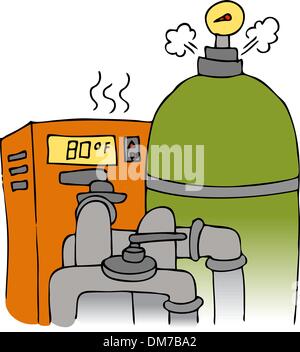 Pool Pump and Heating Equipment Stock Vector