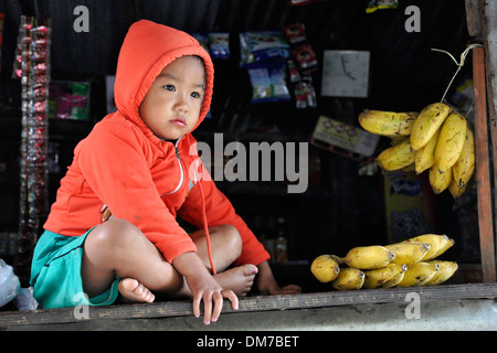 India, Arunachal Pradesh, Tirap region, Khonsa, child Stock Photo