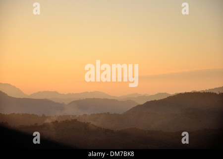 India, Arunachal Pradesh, Tirap region, Khonsa, sunset Stock Photo