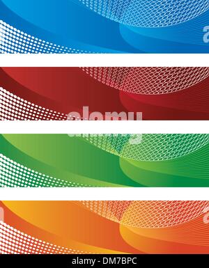 Digital banners in halftone and gradient Stock Vector