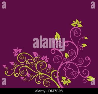 Green and purple floral vector illustration Stock Vector