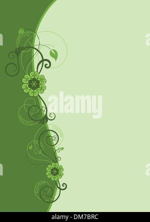 Green floral border design Stock Vector