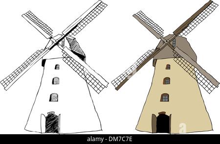 Traditional dutch windmill Stock Vector