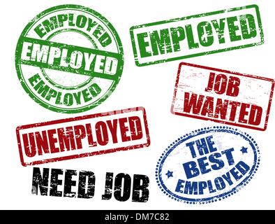 employed stamp Stock Vector