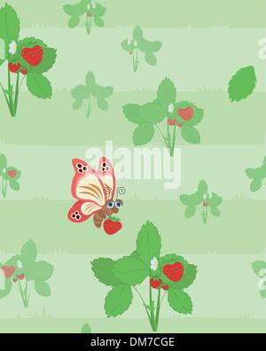 seamless strawberry background Stock Vector