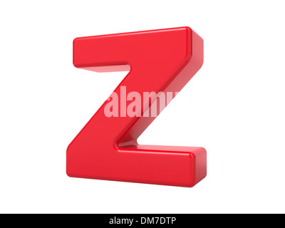 Red 3D Letter Z. Stock Photo