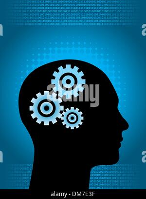 Binary digital and human Stock Vector