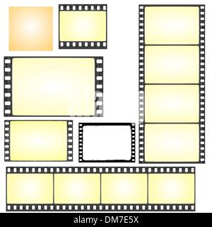 set of real and grunge film frames - vector Stock Vector