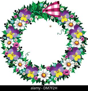 Spring wreath Stock Vector