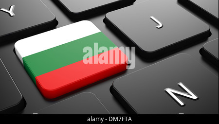 Bulgaria - Flag on Button of Black Keyboard. Stock Photo