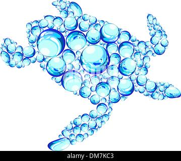 bubbles turtle Stock Vector