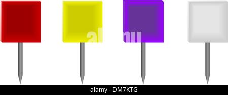 Realistic  illustration of push pin collection Stock Vector