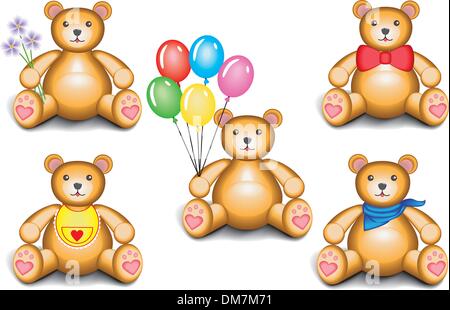 Teddy bear set Stock Vector