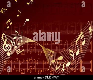 Vector musical notes staff background for design use Stock Vector Image ...