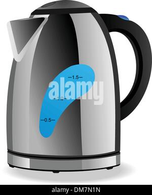 Electric kettle is isolated on white background Stock Vector