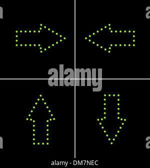 Illustration set elements of green diode arrow for design Stock Vector