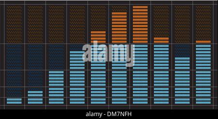 Indicator of musical equalizer. Stock Vector