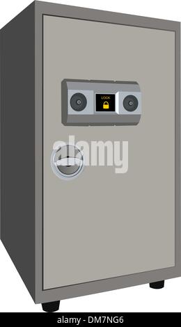 Safe is isolated on white background Stock Vector