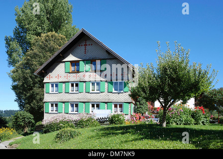 Allgaeu farmhouse near Oberstaufen. Stock Photo