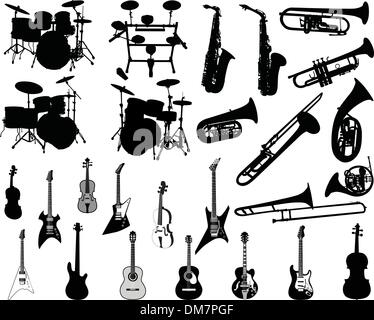 set of musical instruments Stock Vector