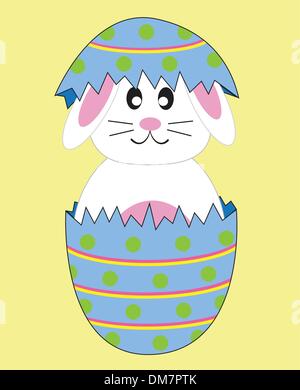 Bunny in Easter Egg Stock Vector