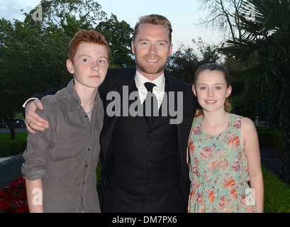 Ronan Keating son Jack Keating and daughter Missy Keating at 13th Marie Keating Foundation Celebrity Golf dinner at K-Club Stock Photo