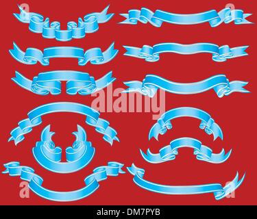 Set of different blue vector ribbons for design use Stock Vector Image ...