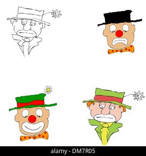 various clowns - vector Stock Vector