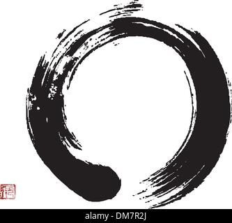 Zen circle isolated over white Stock Vector