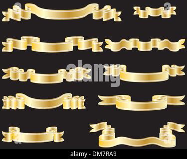 gold ribbons set Stock Vector