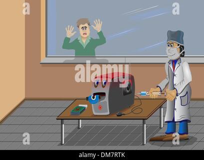 The computer is sick, a doctor cures. Stock Vector