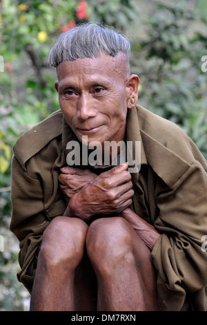 India, Arunachal Pradesh, Tirap region, Wancho tribe, portrait Stock Photo