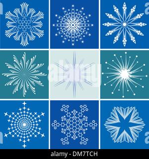Vector snowflakes falling on blue background gradient Stock Vector ...
