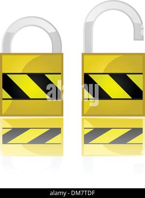 Open and closed padlocks vector symbol flat and outline style vector ...