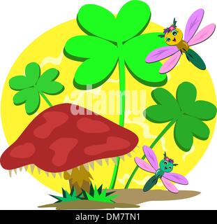 Saint PatrickΓÇÖs Clover and Mushroom Stock Vector