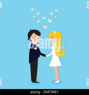 Romance wedding ceremony: Bride and Groom Stock Vector