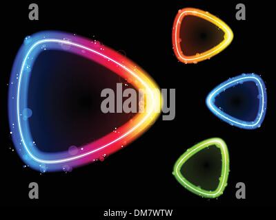 Rainbow Triangle Border with Sparkles and Swirls Stock Vector