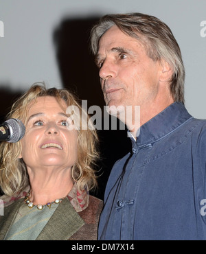 Jeremy Irons and his wife of 34 years Sinead Cusack at special screening of their film 'Waterland' 20 years after it was first Stock Photo