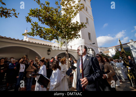 Feast of the Immaculate Conception Holy Day in Malaga, Spain Stock Photo