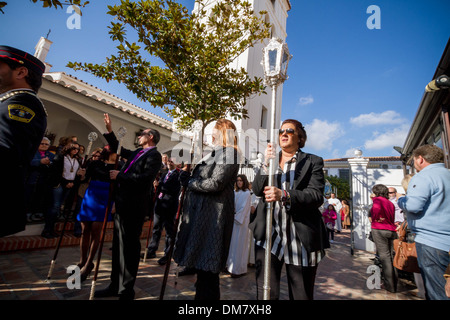 Feast of the Immaculate Conception Holy Day in Malaga, Spain Stock Photo