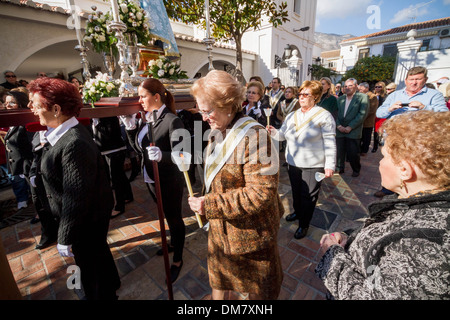 Feast of the Immaculate Conception Holy Day in Malaga, Spain Stock Photo