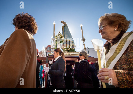 Feast of the Immaculate Conception Holy Day in Malaga, Spain Stock Photo