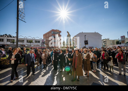 Feast of the Immaculate Conception Holy Day in Malaga, Spain Stock Photo