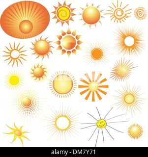 Set of vector Suns Stock Vector