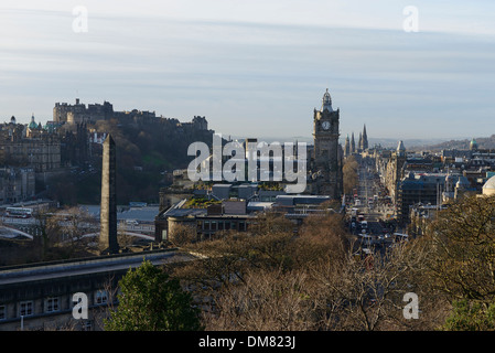 Edinburgh city centre viewed from Calton Hill Stock Photo