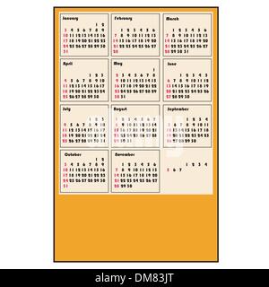 Vector calendar for 2010 Stock Vector